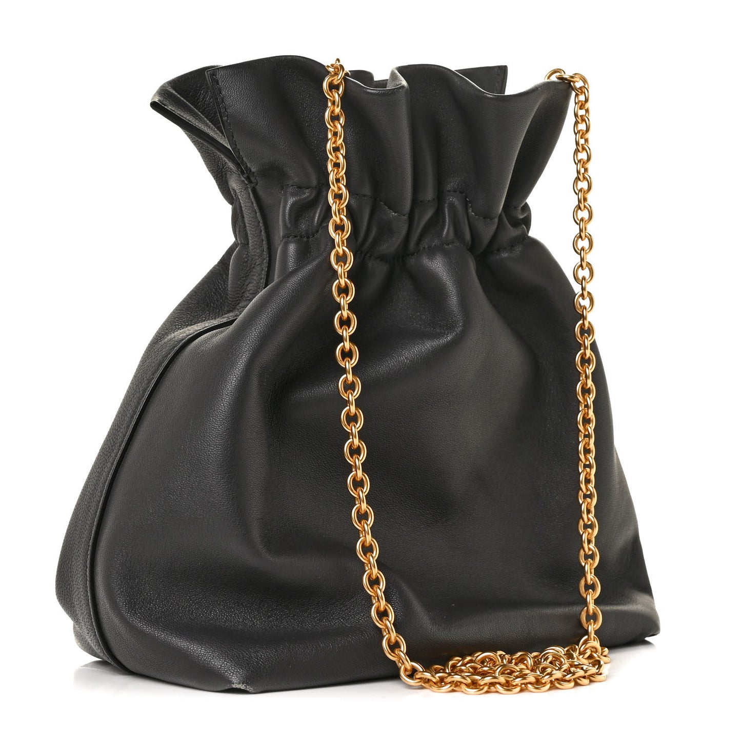 Lambskin Mini Lynton Bucket Bag Charcoal Grey