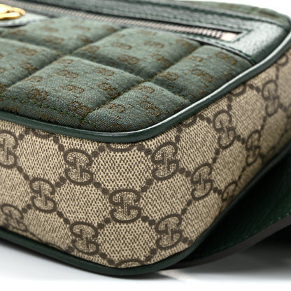 Gucci Monogram GG Mignon Textured Dollar Calfskin GG Supreme Monogram Quilted Mini GG Belt Bag Green Beige Ebony 10 of 10