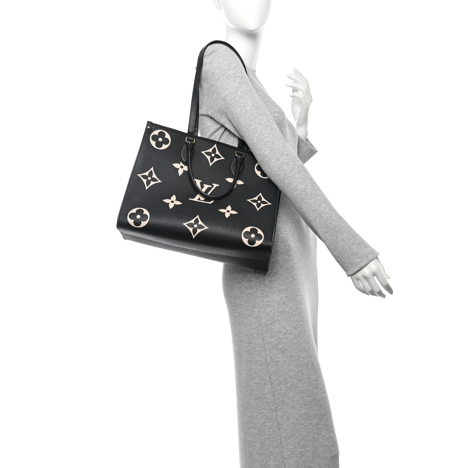 Louis Vuitton Empreinte Monogram Giant Onthego MM Black Beige 2 of 9