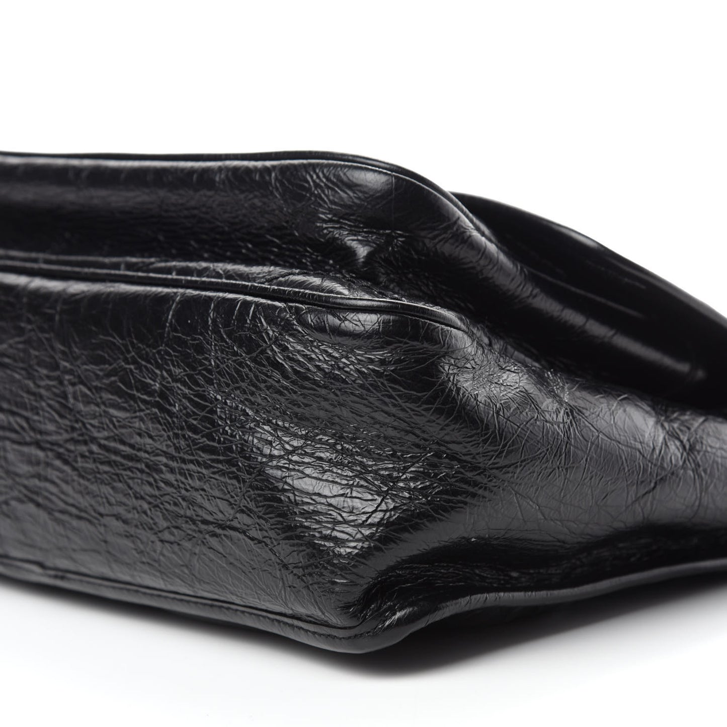 Crinkled Calfskin Matelasse Monogram Medium Niki Chain Satchel Black