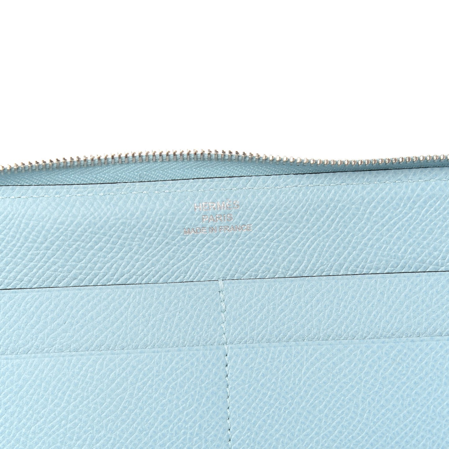 Epsom Printed Silk Flamingo Party Soie-Cool Wallet Mykonos Bleu Atoll