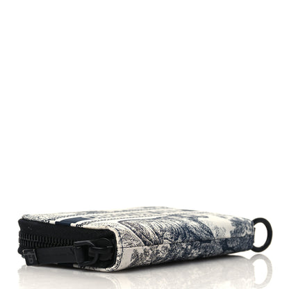 Christian Dior Technical Fabric Embroidered Toile De Jouy DiorTravel Detachable Card Holder Blue 4 of 7