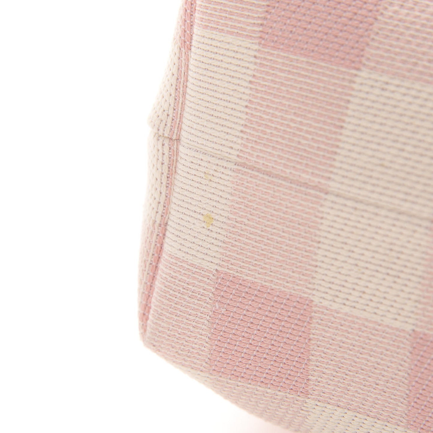 Checker Canvas Mini Volume Chain Clutch Pink