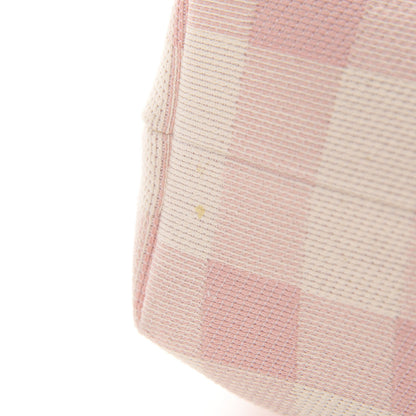 Mansur Gavriel Checker Canvas Mini Volume Chain Clutch Pink 8 of 11