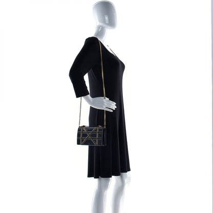Christian Dior Patent Studded Diorama Flap Bag Black 3 of 13
