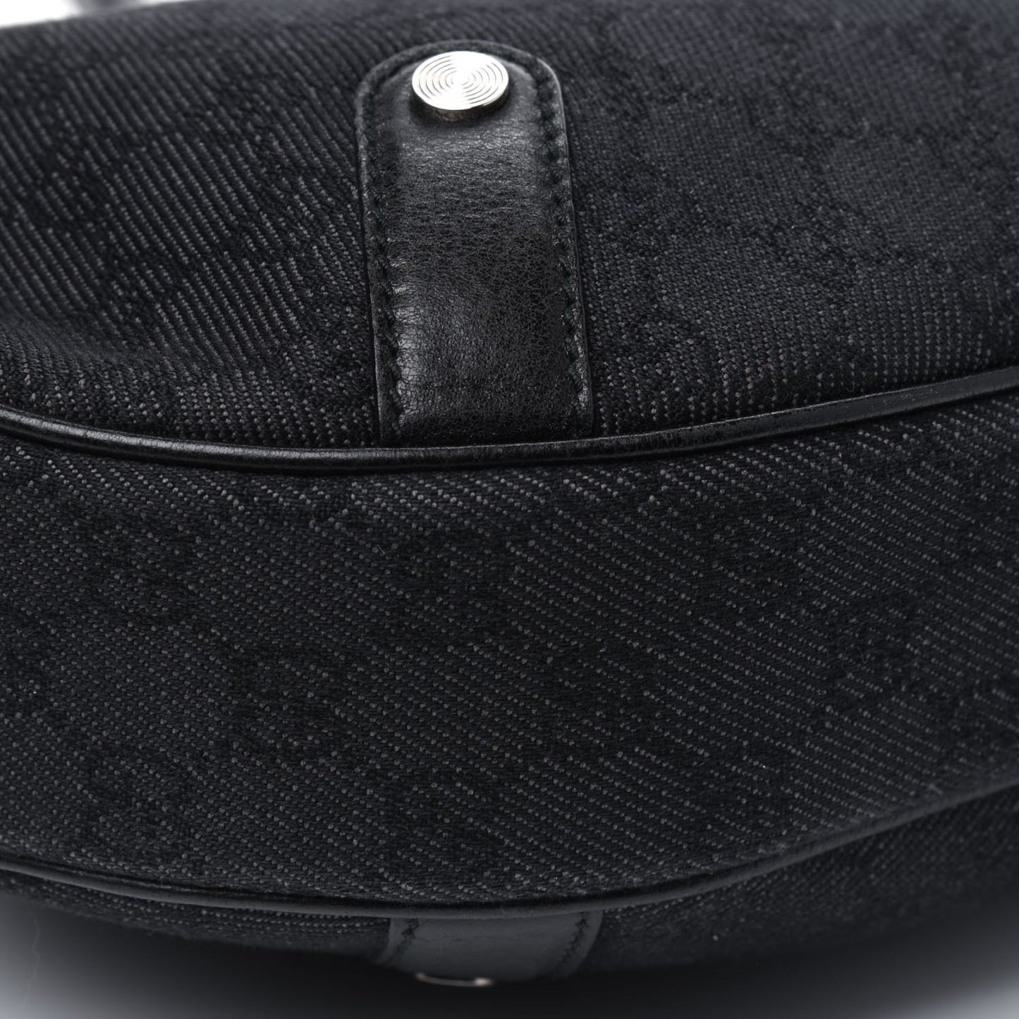 Denim Monogram Britt Tassel Shoulder Bag Black