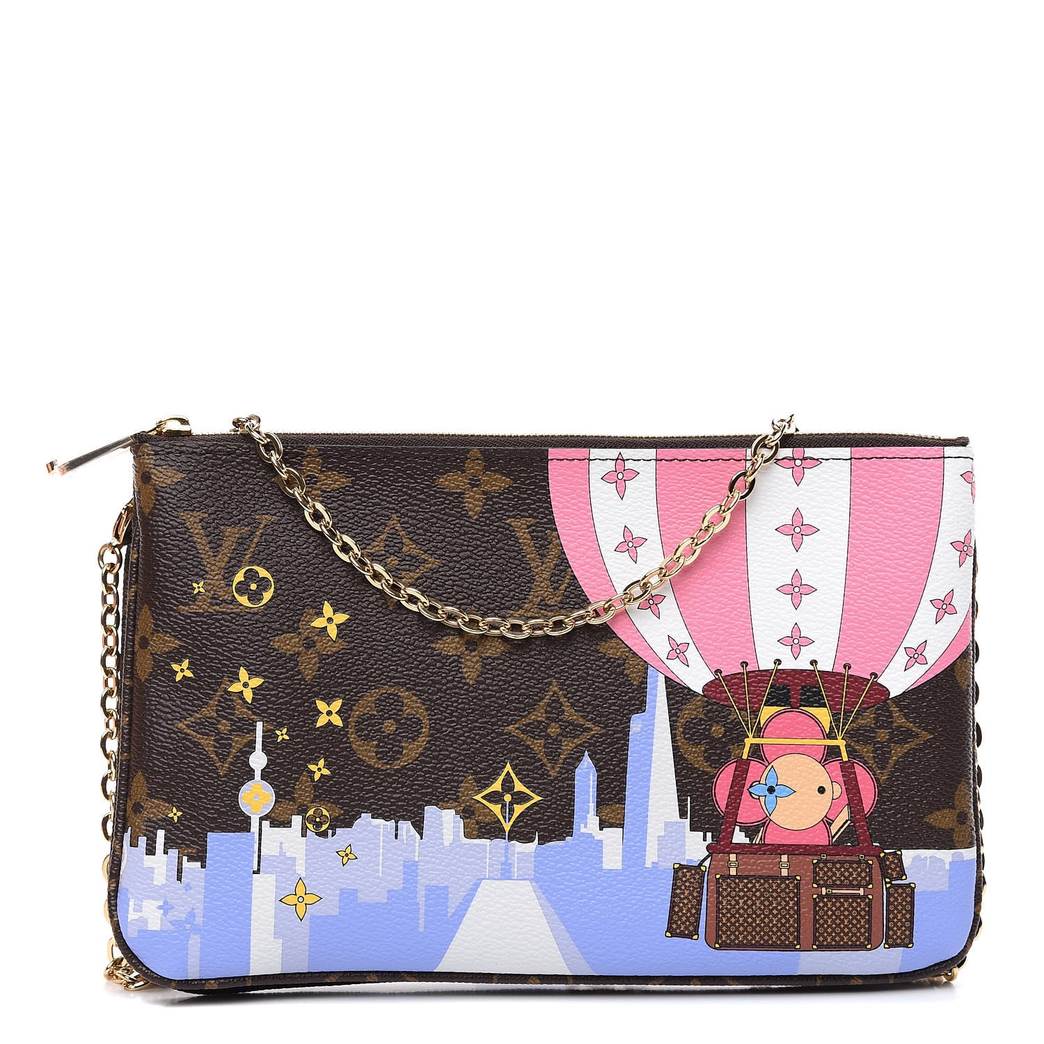 Louis Vuitton Monogram 2019 Christmas Animation Double Zip Pochette 1 of 12
