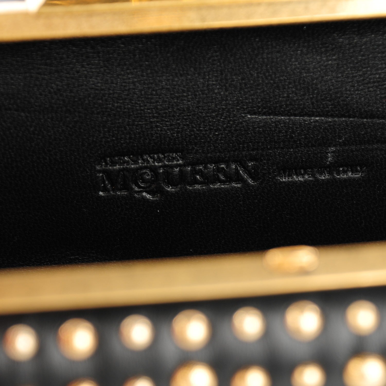 Alexander McQueen Nappa Studded Skull Knuckle Box Clutch Black 6 of 9