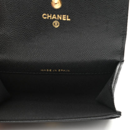 Chanel Caviar Quilted Enamel Coco Casino Flap Card Holder Wallet Black 5 of 9