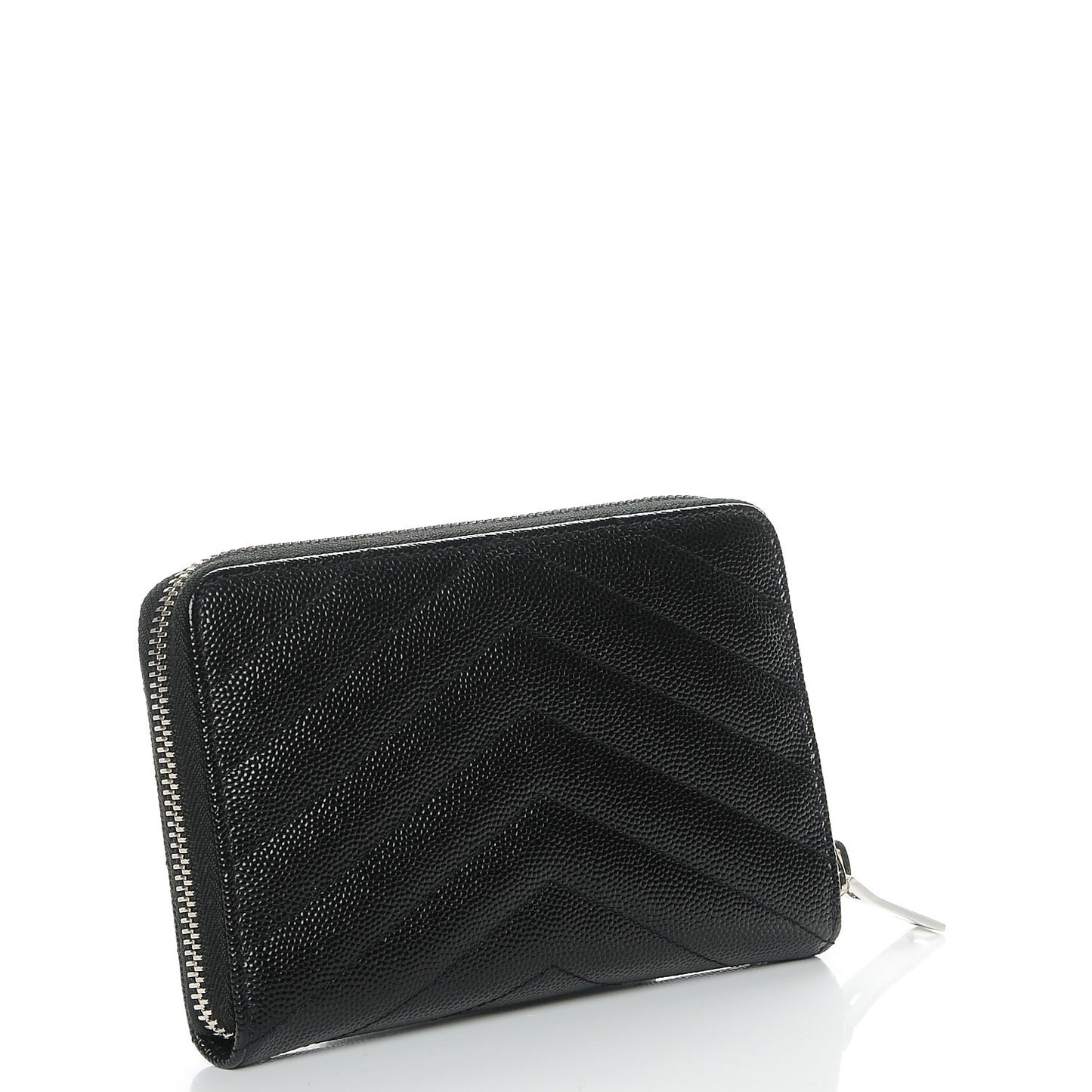 Grain De Poudre Matelasse Chevron Monogram Zip Around Wallet Black