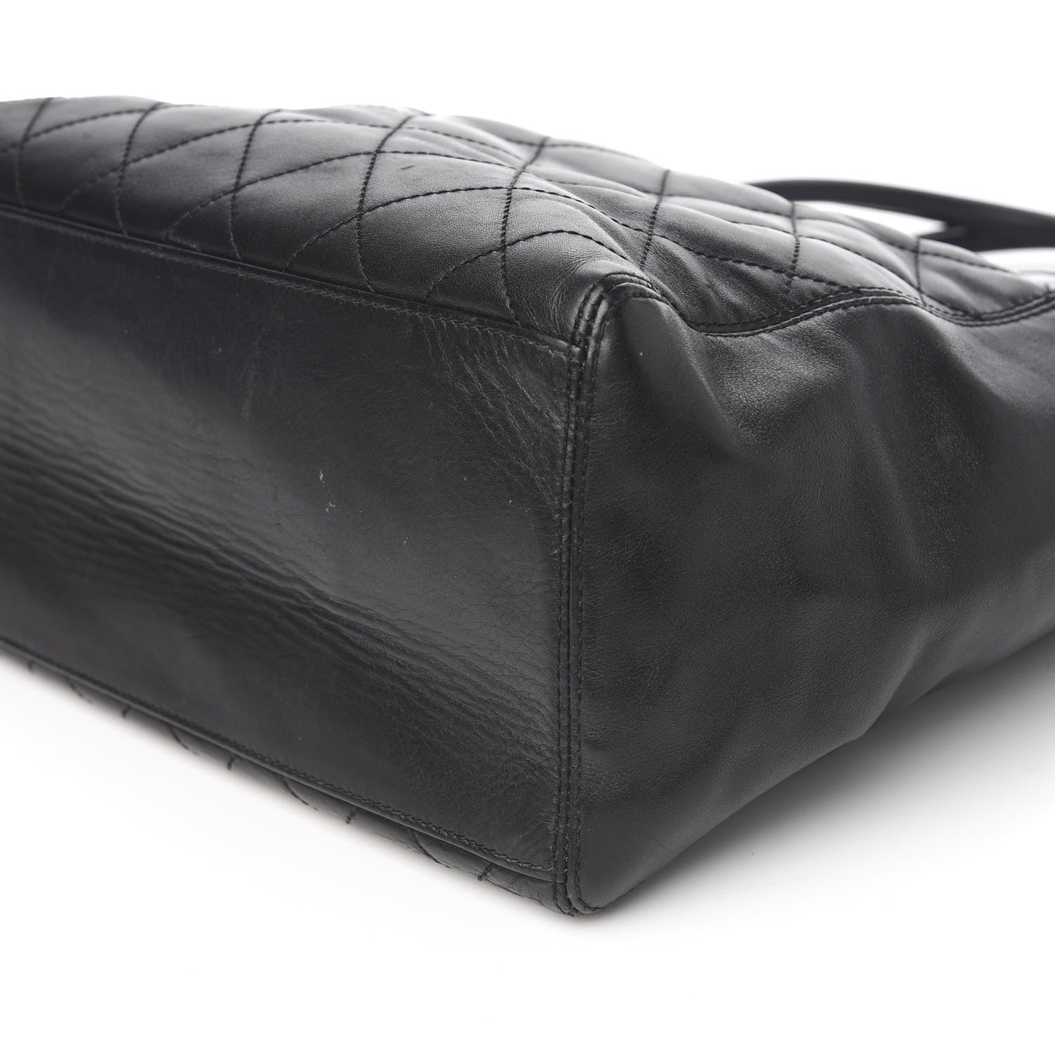 Chanel Lambskin Quilted Shopping Tote Black 9 of 10