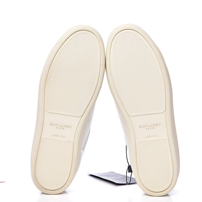 Saint Laurent Calfskin Glitter Signature Court Lips Sneakers 36 Optic White 6 of 10