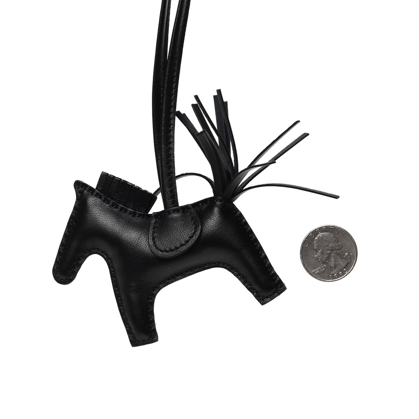 Milo Lambskin Grigri Rodeo Horse Bag Charm PM So Black
