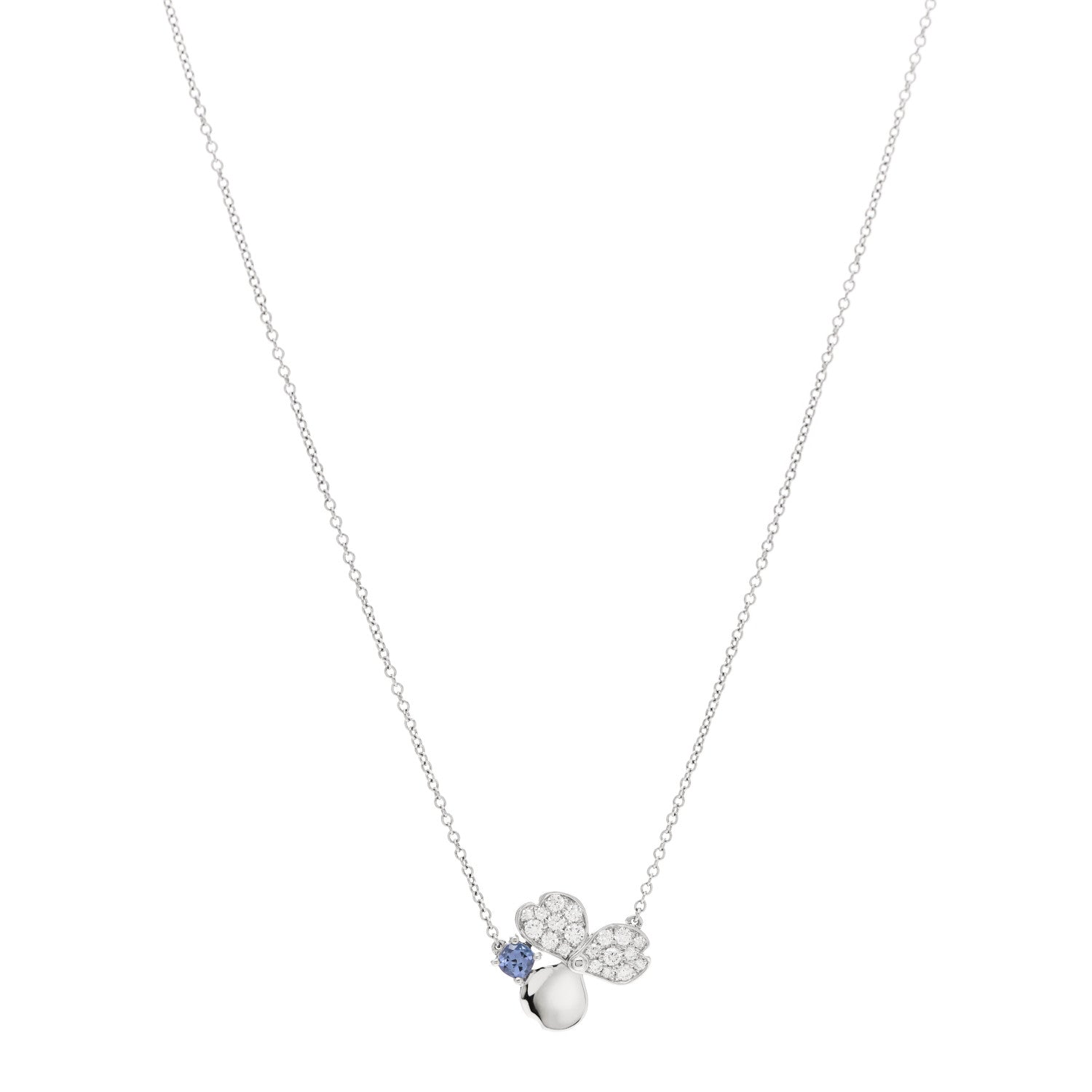 Tiffany Platinum Diamond Tanzanite Paper Flowers Pendant Necklace 1 of 6