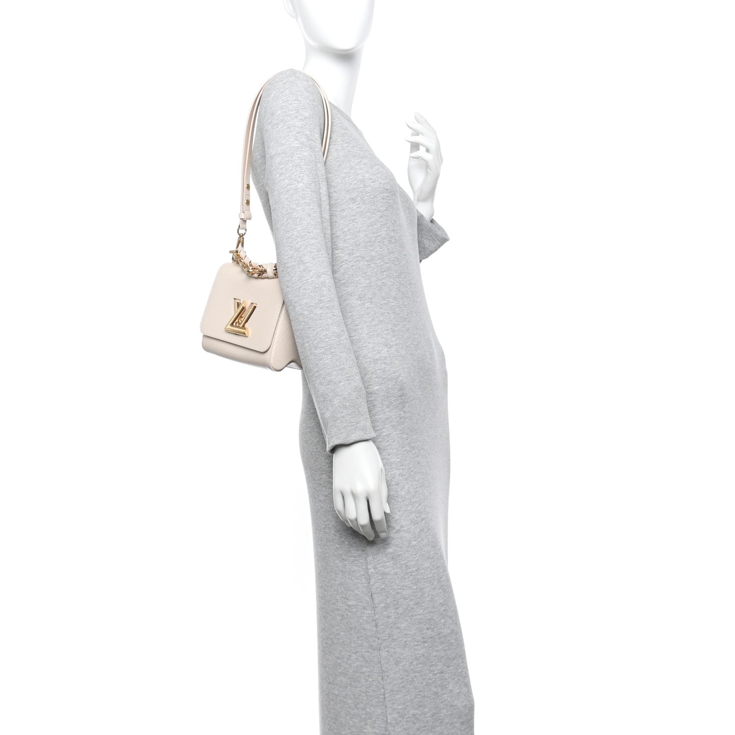 Louis Vuitton Epi Twist Braided Chain Shoulder Bag PM Quartz White 2 of 12