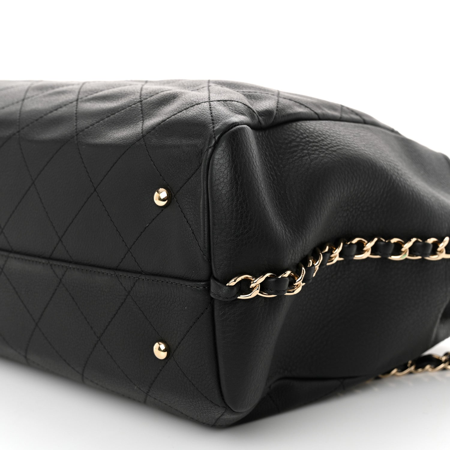 美品！CHANEL キルティング ブラックブーティ Chanel Bullskin Stitched Large Shopping Bag Black 1728764