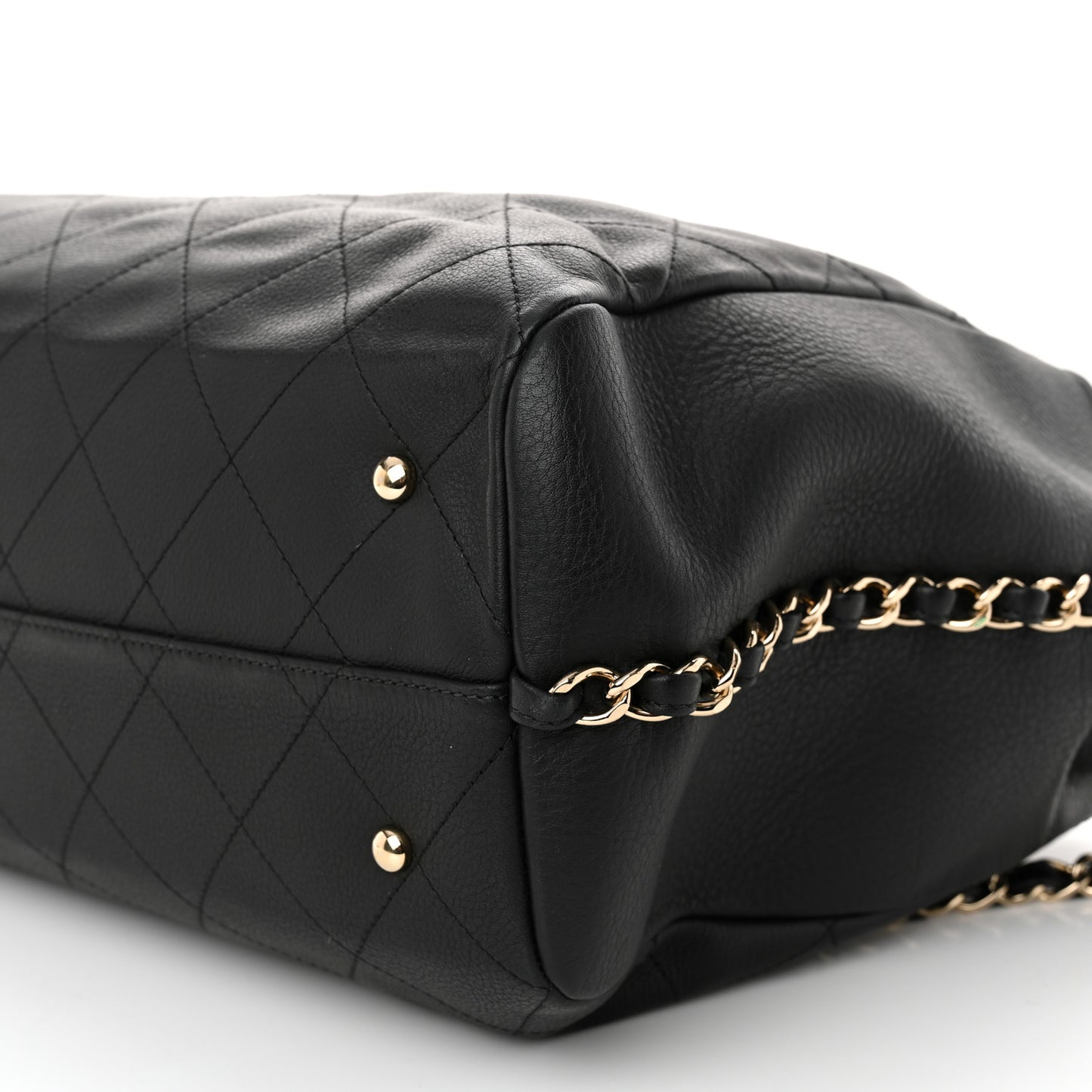Bullskin Stitched Large Shopping Bag Black