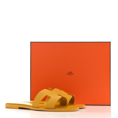 Hermes Epsom Oran Sandals 37 Jaune Sable 9 of 9