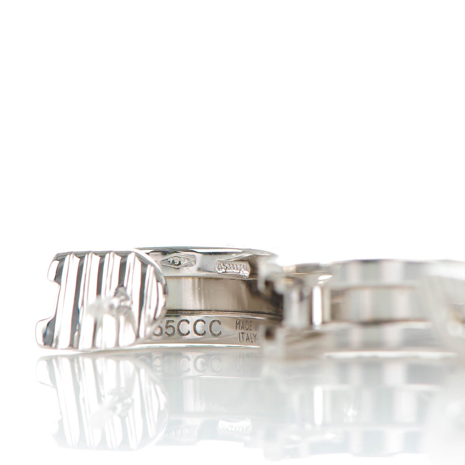 Bulgari 18K White Gold Small B.Zero1 Hoop Earrings 6 of 7