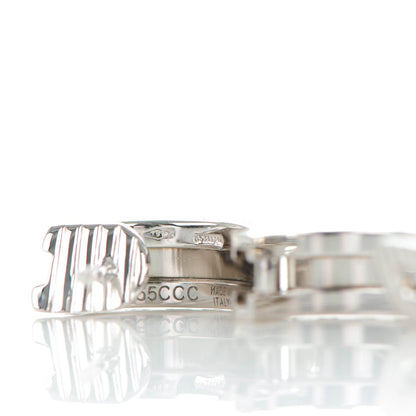 Bulgari 18K White Gold Small B.Zero1 Hoop Earrings 6 of 7