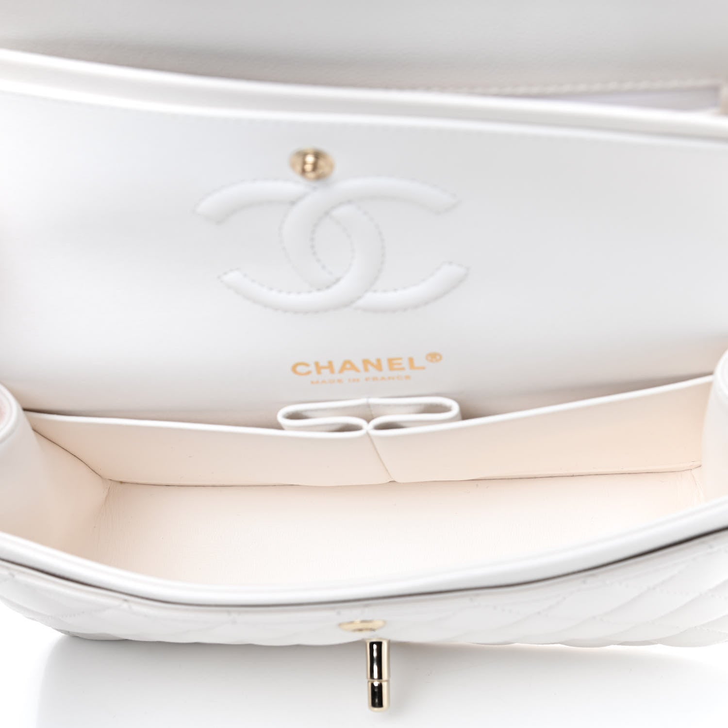 Chanel Caviar Quilted Small Double Flap White 4 of 4