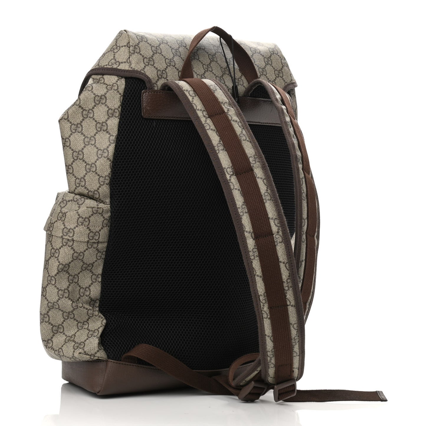 GG Supreme Monogram Web Skateboard Backpack Brown