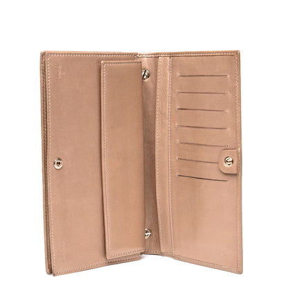 Fendi Metallic Nappa Logo Embossed Long Wallet On Chain Gold 4 of 12