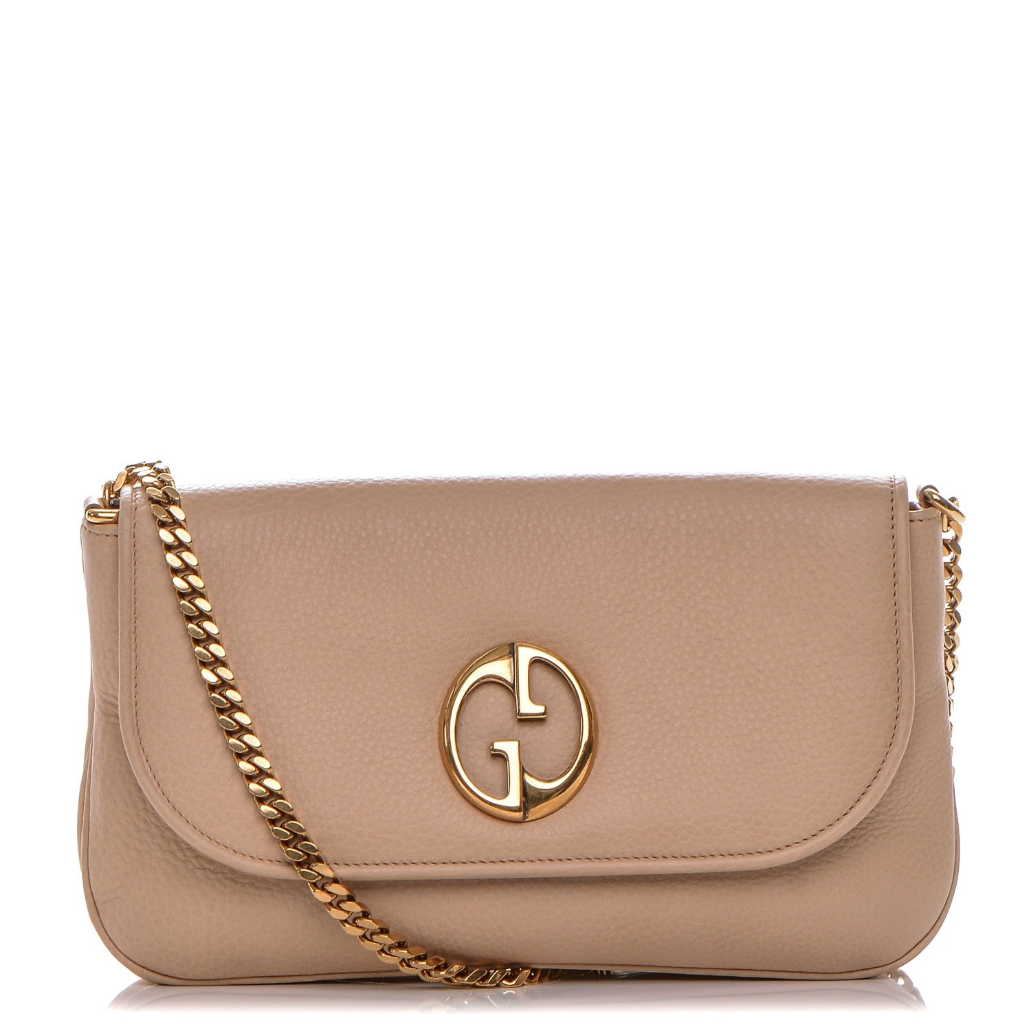 Gucci Calfskin Medium 1973 Chain Shoulder Bag Camelia 1 of 7