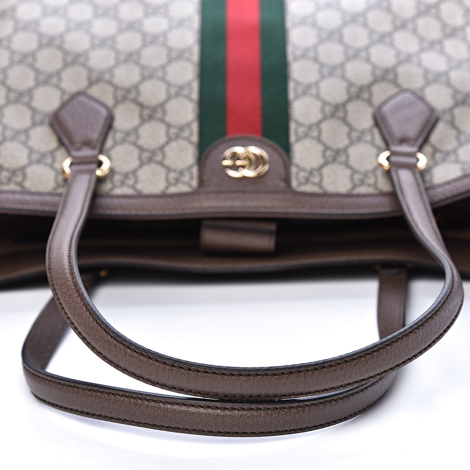 Gucci GG Supreme Monogram Medium Ophidia Shopping Tote Brown 9 of 10