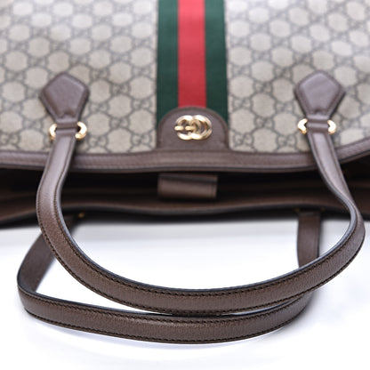 Gucci GG Supreme Monogram Medium Ophidia Shopping Tote Brown 9 of 10