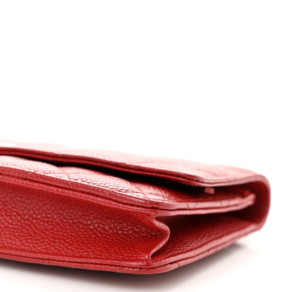 Chanel Caviar Quilted Wallet on Chain WOC Red 11 of 11