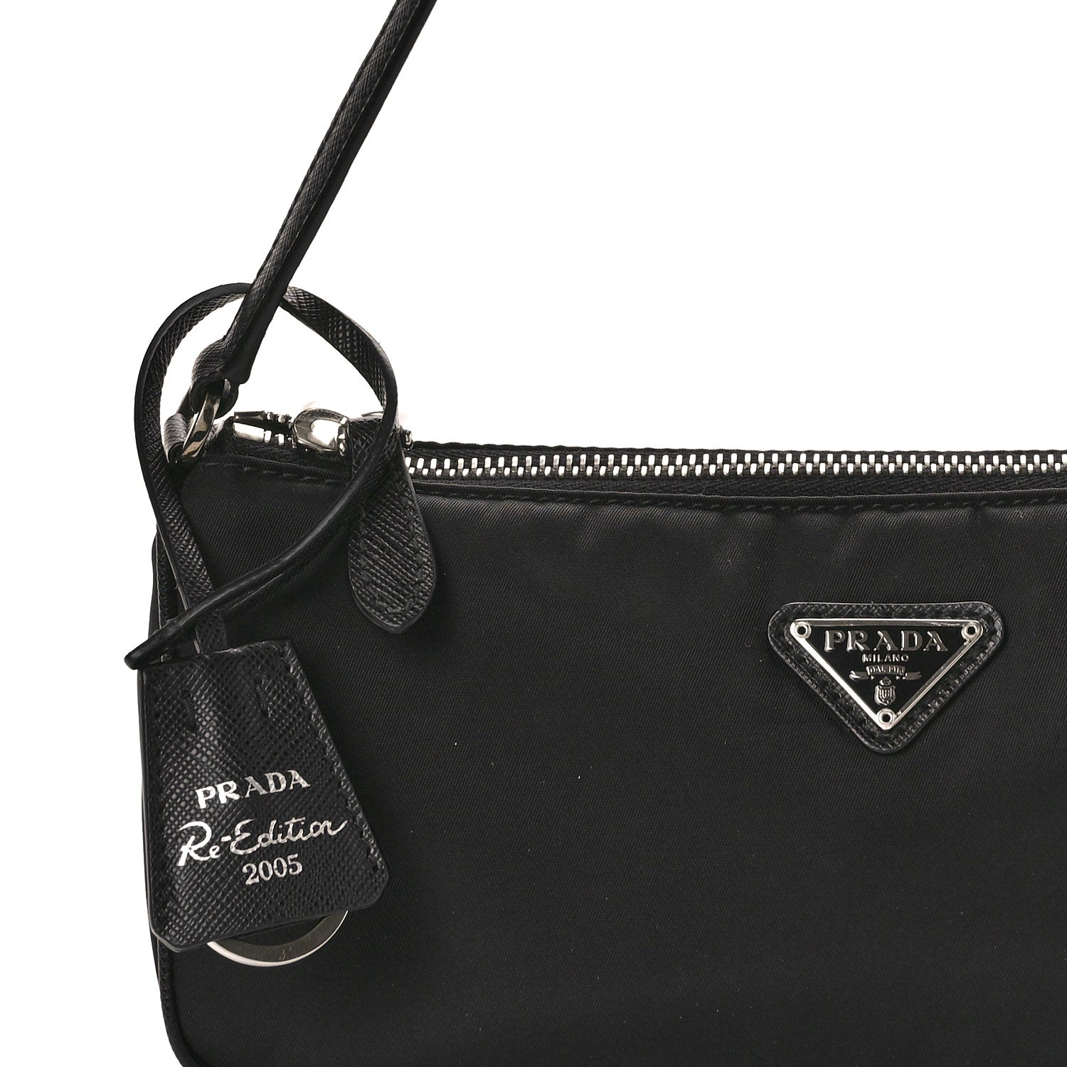 Prada Nylon Saffiano Mini Re-Edition 2005 Bag Black 8 of 10