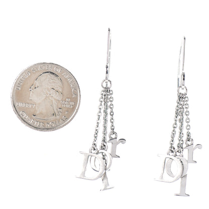 Christian Dior Logo Earrings Silver 2 of 3