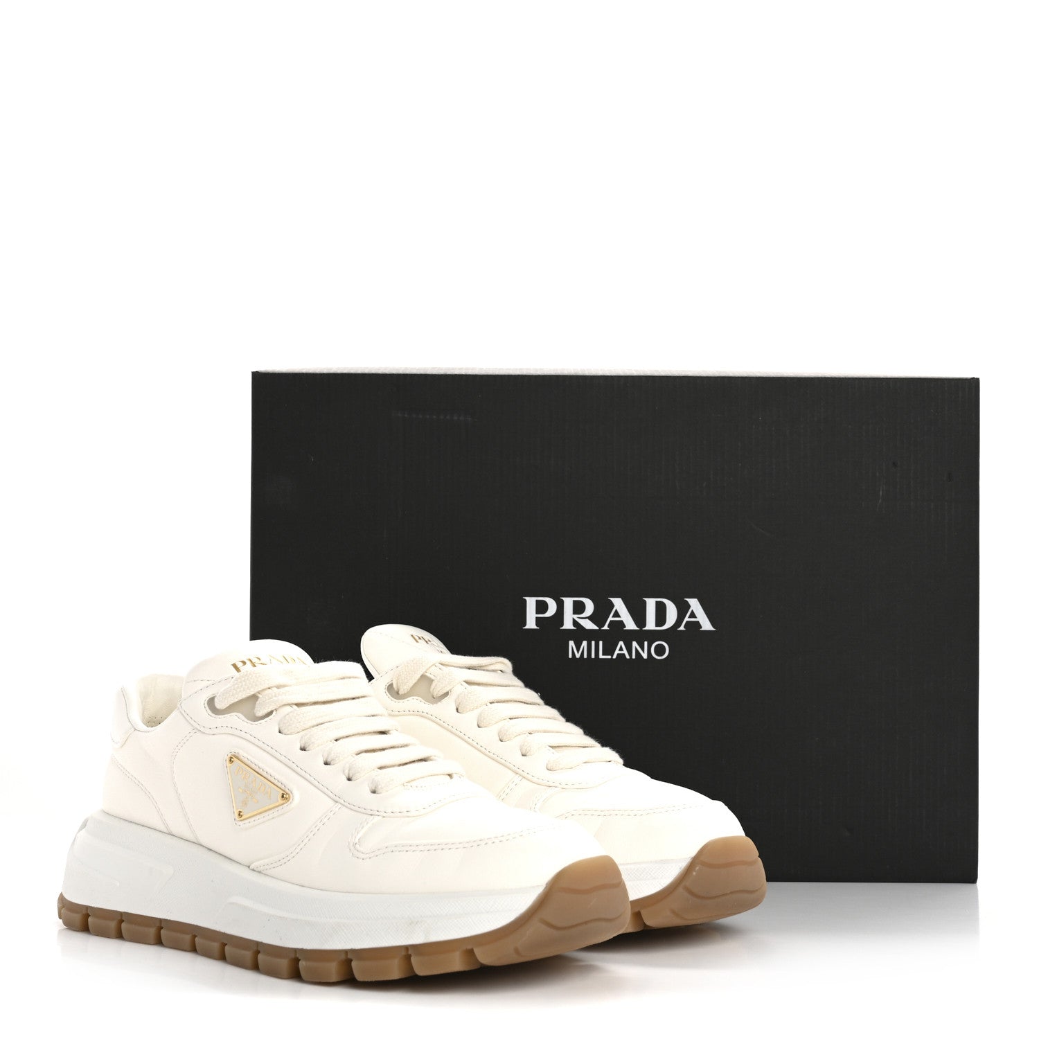 Prada Nappa Metal Triangle Logo Womens Prax 01 45mm Sneakers 40 Avorio 13 of 13