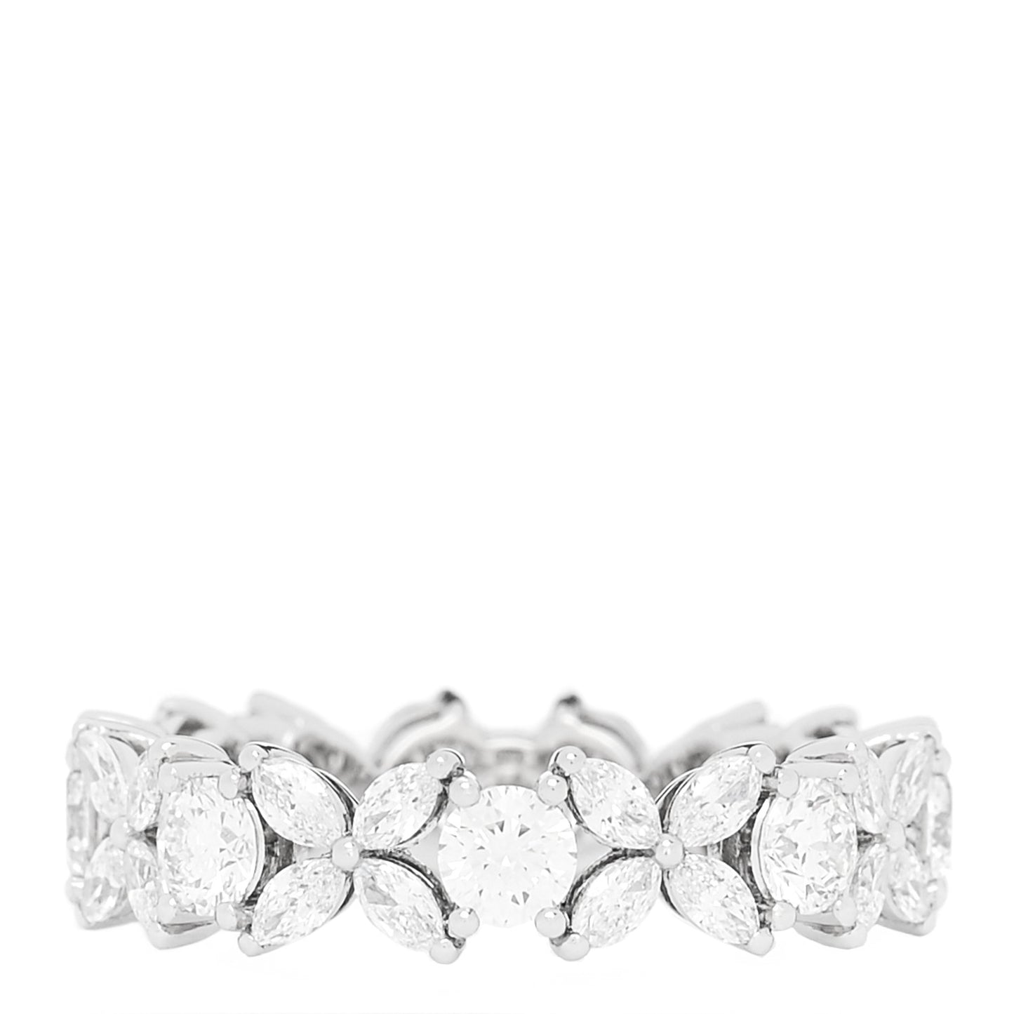 Platinum Diamond Victoria Alternating Band Ring 52 6