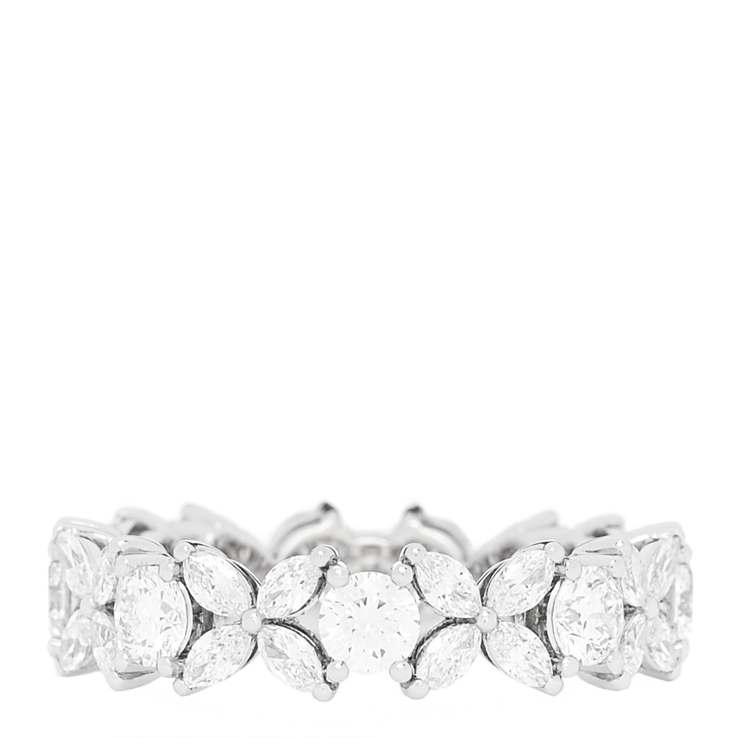 Tiffany Platinum Diamond Victoria Alternating Band Ring 52 6 3 of 5