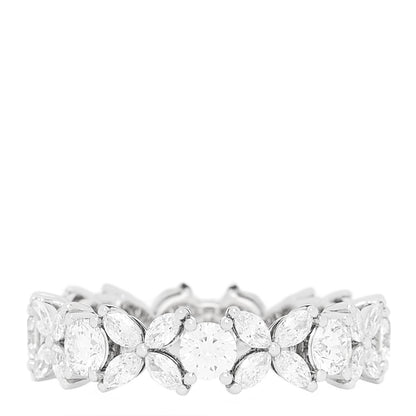 Tiffany Platinum Diamond Victoria Alternating Band Ring 52 6 3 of 5