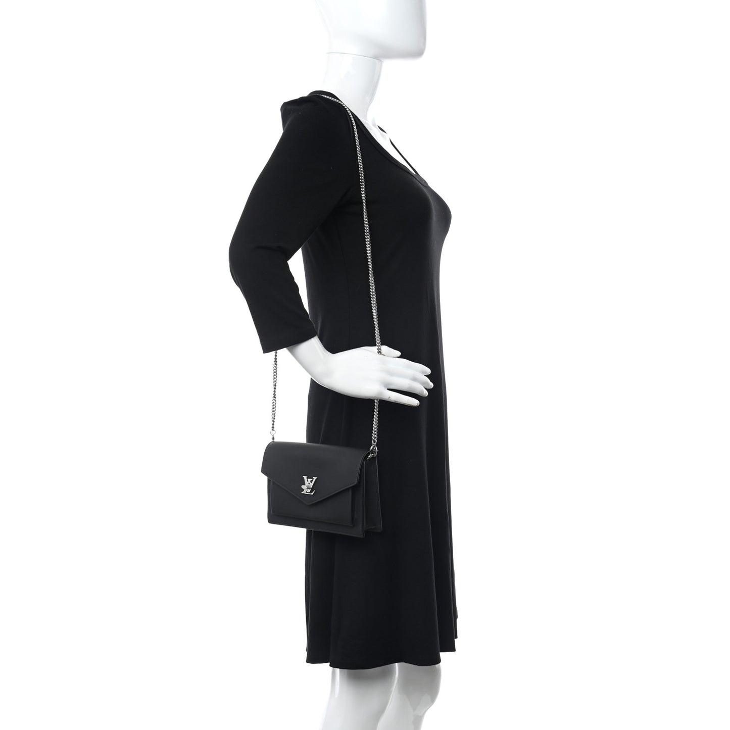 Soft Calfskin My Lockme Chain Pochette Black