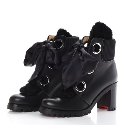 Christian Louboutin Calfskin Mink Jenny From the Alps 70 Ankle Boots 36.5 Black 4 of 8