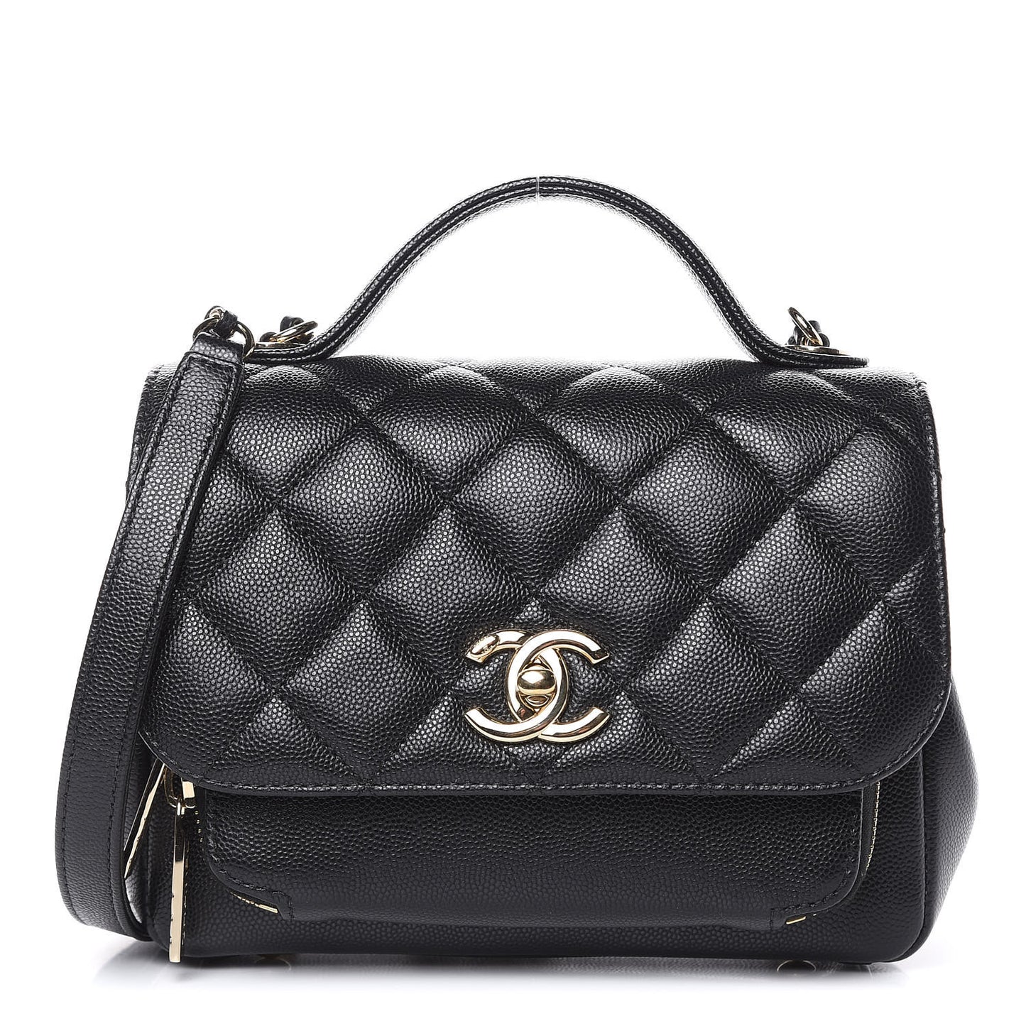 Caviar Quilted Small Business Affinity Flap Black