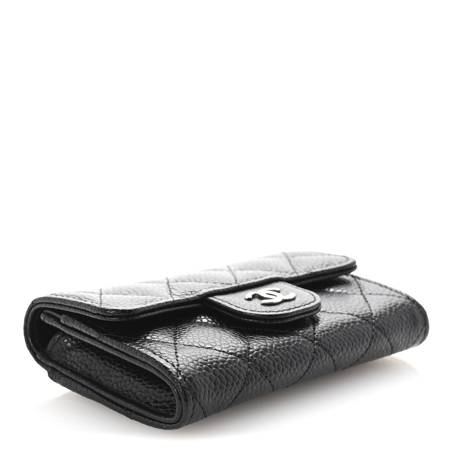 Chanel Caviar Quilted Flap Card Holder Wallet Black 4 of 8