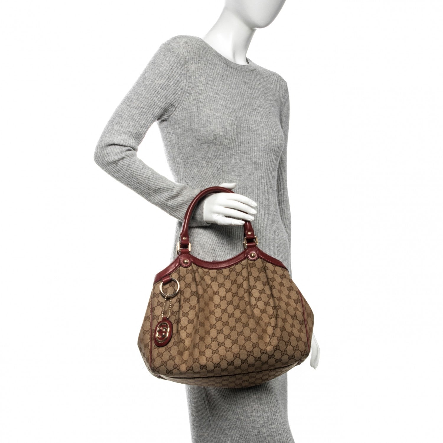 Gucci Monogram Medium Sukey Tote Dark Red 2 of 7