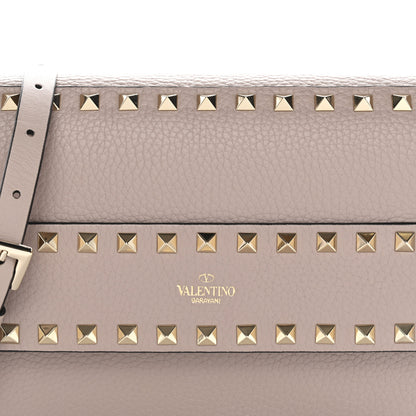 Valentino Garavani Pebbled Calfskin Rockstud Side Slip Crossbody Poudre 7 of 9