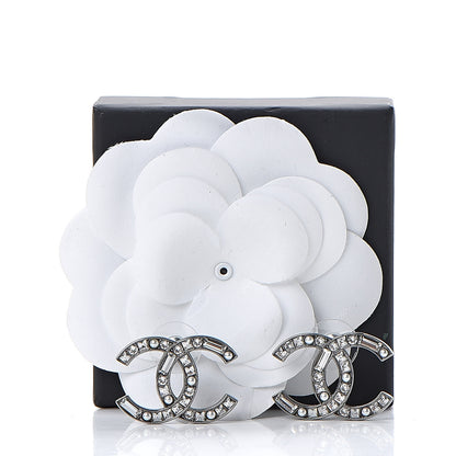 Chanel Crystal CC Earrings Silver 6 of 6