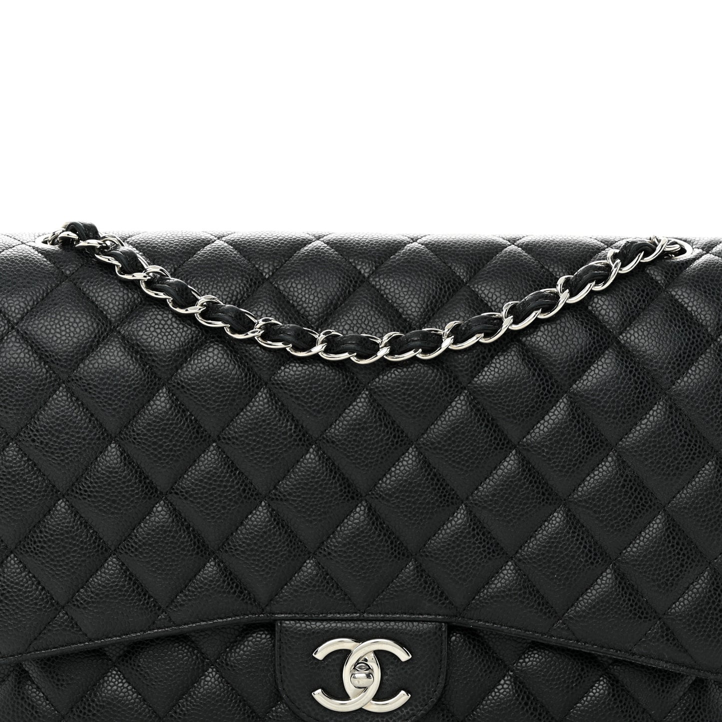 Caviar Quilted Maxi Double Flap Black