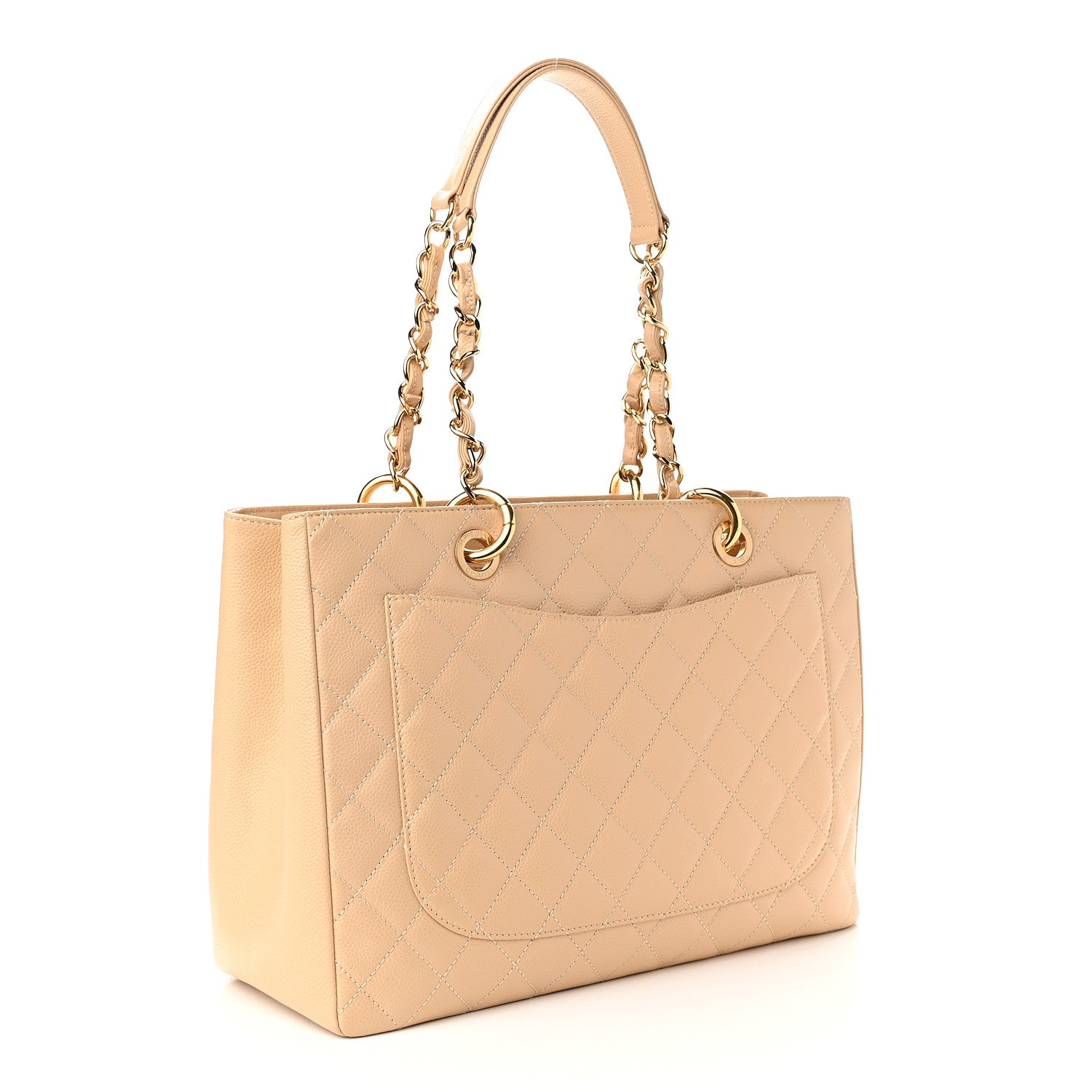 Chanel Caviar Quilted Grand Shopping Tote GST Beige Clair 4 of 11