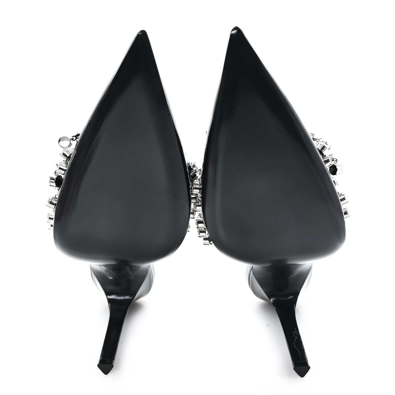 Gucci Vernice Crystal Embellished Guinevere Slingback Pumps 39.5 Black 6 of 10