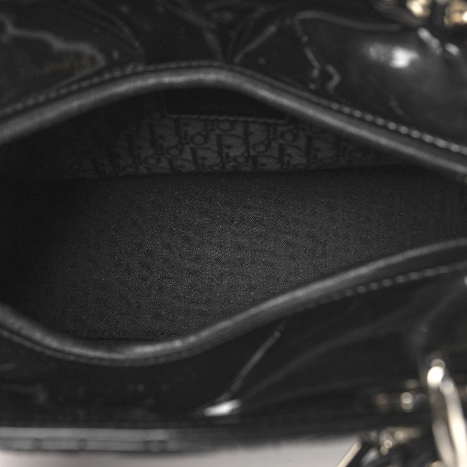 Christian Dior Patent Cannage Medium Lady Dior Black 5 of 12