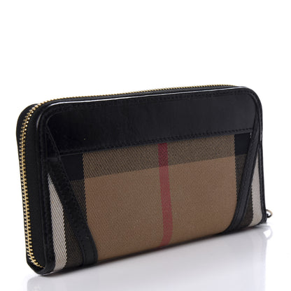 Burberry House Check Bridle Calfskin Ziggy Zip Around Wallet Black 3 of 7