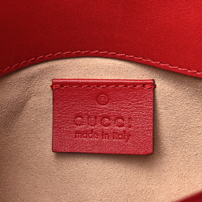 Gucci Calfskin Matelasse Super Mini GG Marmont Shoulder Bag Hibiscus Red 6 of 10